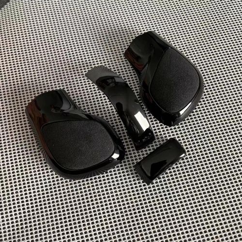 4pcs Daim Noir - Couvercle Latéral Du Pommeau De Levier De Vitesse En Cuir Suédé, Noir Chromé, Emblème Dsg, Pour Vw Golf 6 7 R Gti Passat B7 B8 Cc R20 Jetta Mk6 Gli