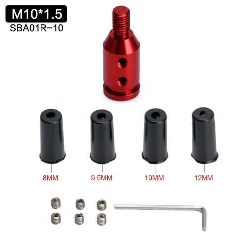M10x1.5 Rouge - M12x1.25mm /M10x1.5mm Universel En Aluminium Levier De Vitesse Pommeau De Levier De Vitesses Adaptateur Pour Manettes Non Filetées Pour Bmw Mini 4 Couleurs