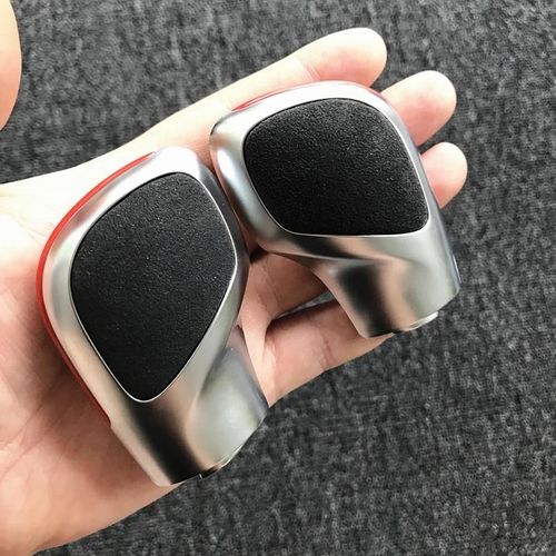 Alcantara Rouge - Couvercle Latéral De Pommeau De Levier De Vitesse En Alcantara, Chromé Mat Avec Emblème Dsg Pour Vw Golf 6 7 R Gti Passat B7 B8 Cc R20 Jetta Mk6 Gli