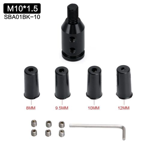 M10x1.5 Noir - M12x1.25mm /M10x1.5mm Universel En Aluminium Levier De Vitesse Pommeau De Levier De Vitesses Adaptateur Pour Manettes Non Filetées Pour Bmw Mini 4 Couleurs