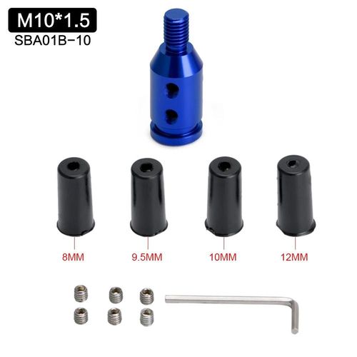 M10x1.5 Bleu - M12x1.25mm /M10x1.5mm Universel En Aluminium Levier De Vitesse Pommeau De Levier De Vitesses Adaptateur Pour Manettes Non Filetées Pour Bmw Mini 4 Couleurs