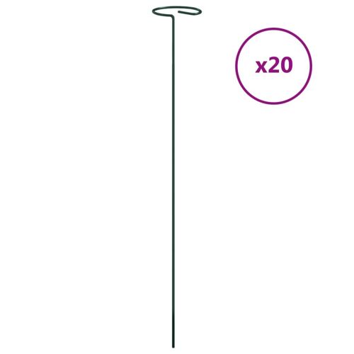 vidaXL Piquets pour plantes de jardin 20 pcs noir 40 cm acier