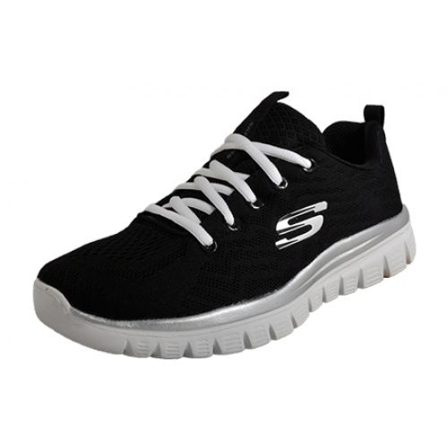 Baskets Skechers Get Connected Memory Foam  Running Athlétisme Noir/blanc