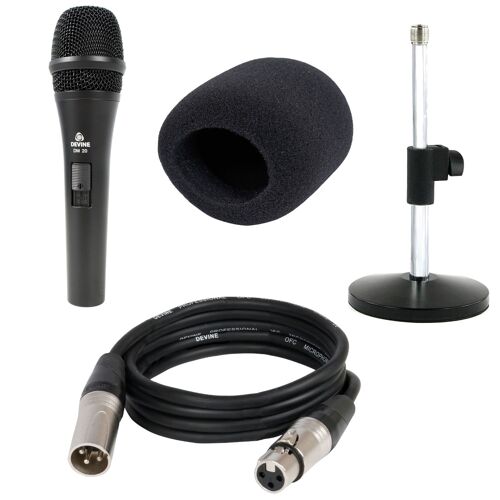 Devine DM 20 avec pied de micro et bonnette anti-vent