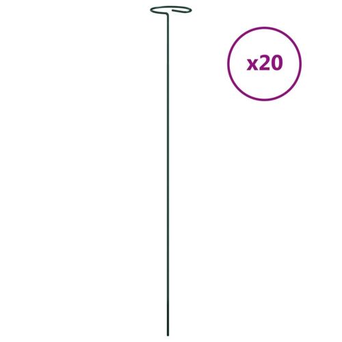 vidaXL Piquets pour plantes de jardin 20 pcs noir 61 cm acier