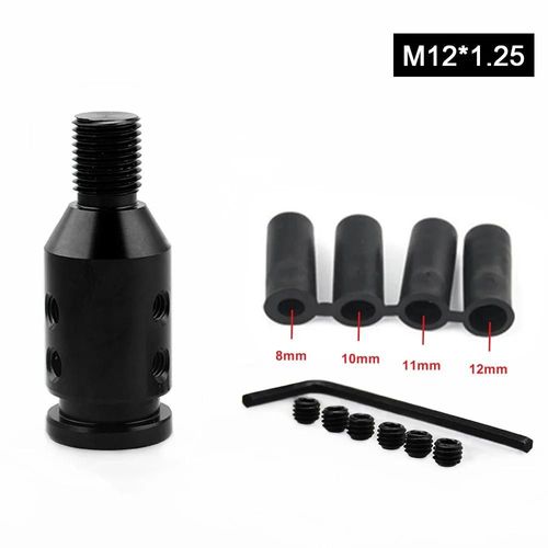 M12x1.25 Noir - Pommeau De Levier De Changement De Vitesse Universel, 5 Adaptateur De Levier En Aluminium Fileté Pour Bmw Honda Toyota