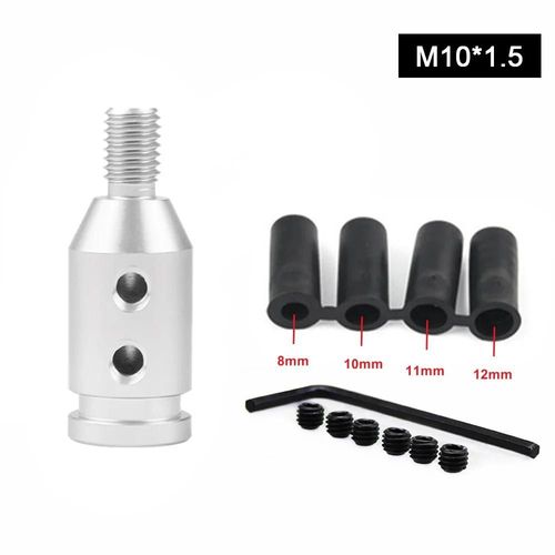 M10x1.5 Argenté - Pommeau De Levier De Changement De Vitesse Universel, 5 Adaptateur De Levier En Aluminium Fileté Pour Bmw Honda Toyota