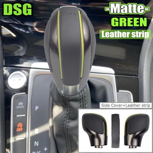 Gris Mat-Vert 2 - Levier De Changement De Vitesse De Voiture Rouge/Bleu, Emblème De Couvercle Chromé Mat Pour Volkswagen Vw Golf 7 Dsg