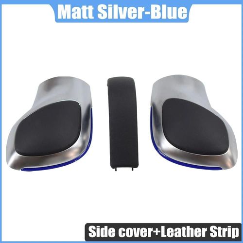 Argent Mat-Bleu 1 - Levier De Changement De Vitesse De Voiture Rouge/Bleu, Emblème De Couvercle Chromé Mat Pour Volkswagen Vw Golf 7 Dsg