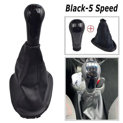 5 Noir Avec Botte - Pommeau De Levier De Vitesse En Cuir Pu, 5 Vitesses, Pour Chevrolet Matiz Spark M300 2009 2010 2011 2012 2013 2014 2015 2016