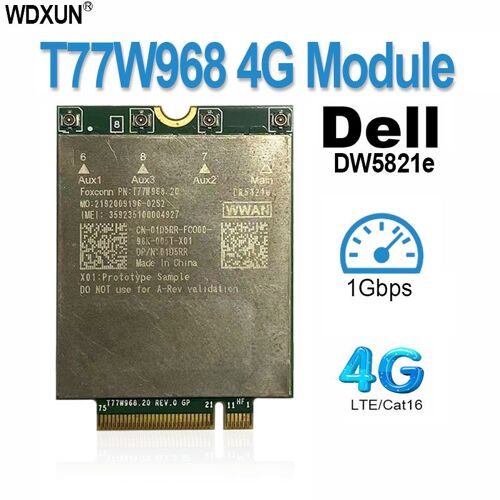 DW5821E - Module De Carte Gnss 5g Wwan Pour Dell Dw5821e Lte Cat16, 2-en-5420, Robuste, Latitude 5424, T77w968, 7424, 7400/7400