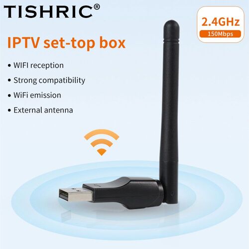 7601 150m 2,4g - TISHRIC Adaptateur USB Wifi 2.4G &amp 5GHz, antenne récepteur, stérilisation USB 11n/g/b, dongle Ethernet, carte réseau sans fil