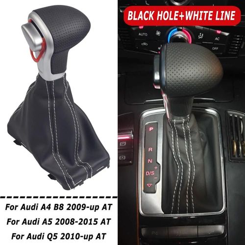 Trou-Ligne Blanche - Automatique Automatique Pommeau De Levier De Vitesses Pour Audi A6 C6 A4 B8 A5 Q5 2009 2010 2011 2012 2013 2014 Pommeau De Botte