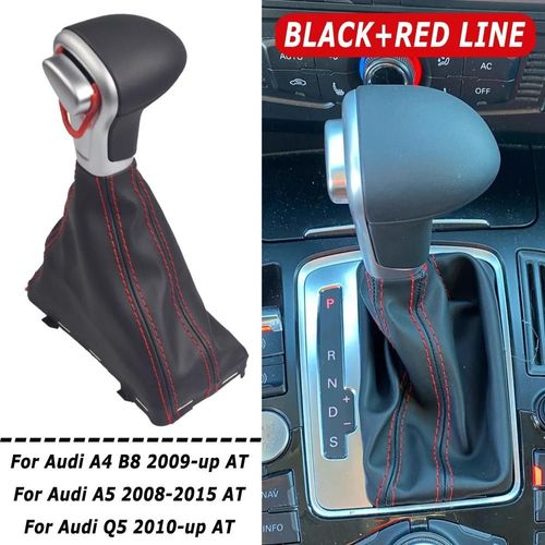 Ligne Noir-Rouge - Automatique Automatique Pommeau De Levier De Vitesses Pour Audi A6 C6 A4 B8 A5 Q5 2009 2010 2011 2012 2013 2014 Pommeau De Botte