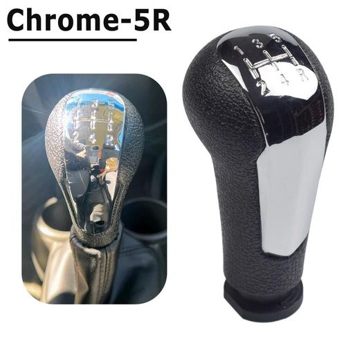 Chrome 5 Vitesses - Pommeau De Levier De Vitesse En Cuir Pu, 5 Vitesses, Pour Chevrolet Matiz Spark M300 2009 2010 2011 2012 2013 2014 2015 2016