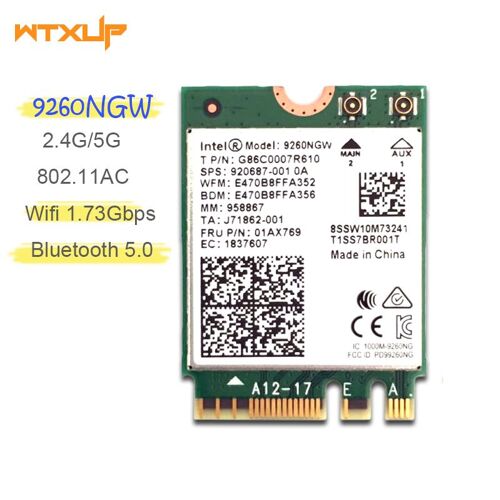 9260ngw - Leicband Carte NGFF sans fil Intel AX210, 5374Mbps, Stérilisation, 11 Humanity, Wi Fi sans fil, 6