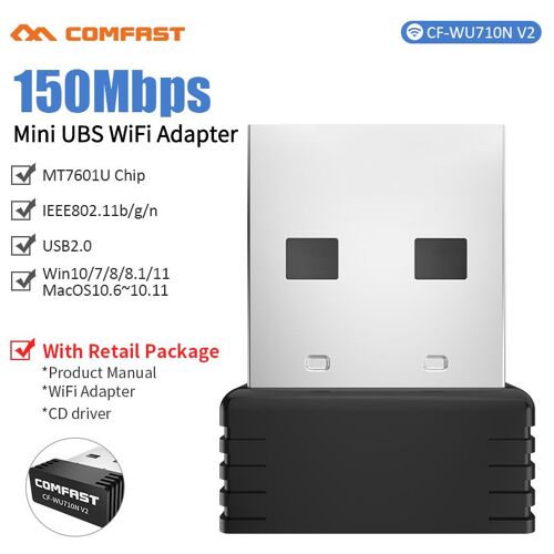 Avec détail 710nv2 - Mini Adaptateur Wifi Usb 150mbps, 10 Pièces, Dongle, Carte Réseau Sans Fil, Récepteur Wifi