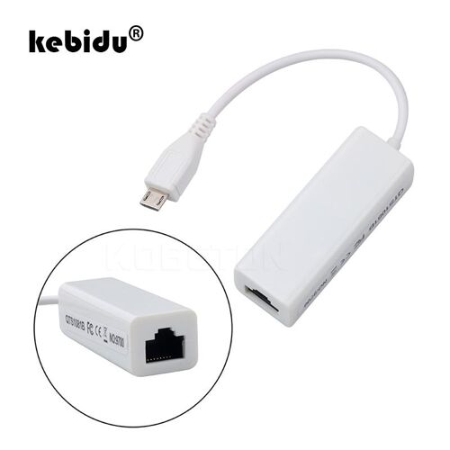 Kebidu 15CM Micro USB 2.0 Mâle à RJ 45 Femelle 5 Broches 10Mbps Ethernet LAN Carte Réseau Adaptateur Pour Windows XP 7 8 PC Linux