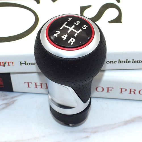 5 Vitesses-Rouge 5r - Pommeau De Levier En Cuir À Anneau Rouge Chromé Pour Audi A4 S4 B8 K A5 8t Q5 8r S Line, 2007-2015