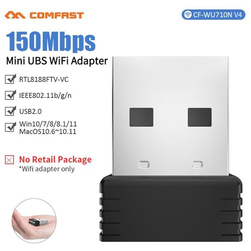 Pas de détail 710nv4 - Mini Adaptateur Wifi Usb 150mbps, 10 Pièces, Dongle, Carte Réseau Sans Fil, Récepteur Wifi