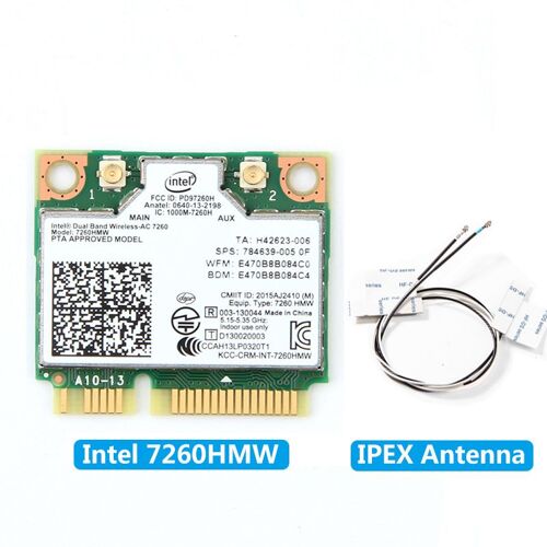 Carte avec une antenne - Carte Sans Fil Double Bande Pour Intel Ac Mini Pci-e 2.4g/5ghz Wlan Wifi Bluetooth, Antenne 4.0 802.11ac/a/b/g Compatible