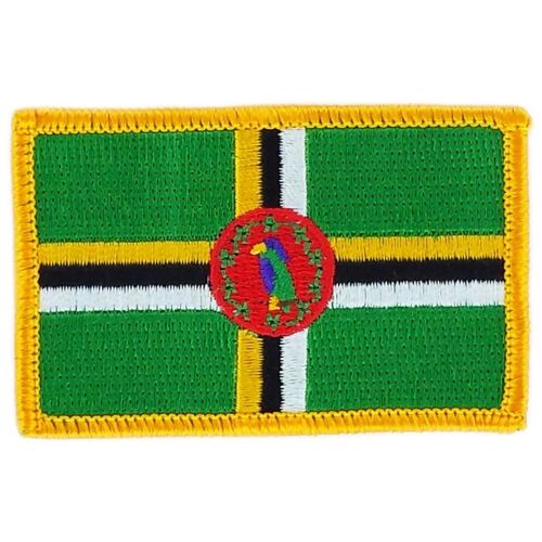 Patch Écusson Brodé Drapeau Dominique  Thermocollant  Insigne Blason