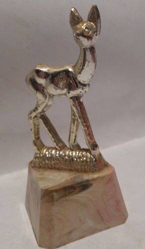 Figurine Biche Dorée Sur Socle