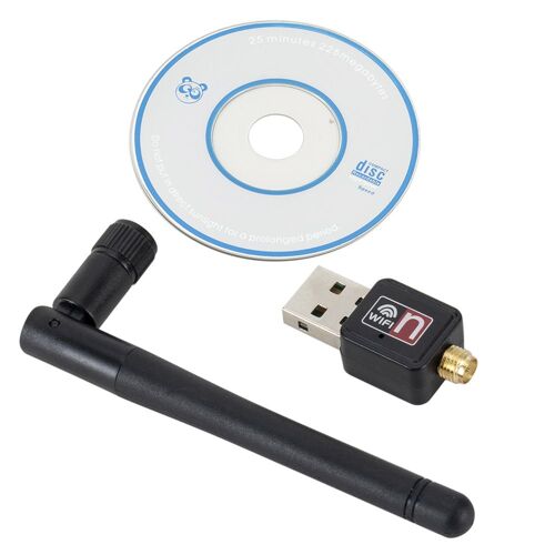 Noir - Carte réseau Mini USB WiFi adaptateur carte 150 Mbps 2dBi WiFi adaptateur PC WiFi antenne WiFi Dongle 2.4G USB Ethernet WiFi récepteur