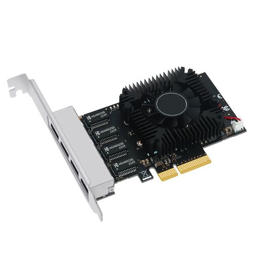 Noir - Carte Réseau Rj45, 4 Ports, Ethernet Gigabit, Pci Express, Pcie, 2.5gbps, Adaptateur Lan Pour Ordinateur De Bureau