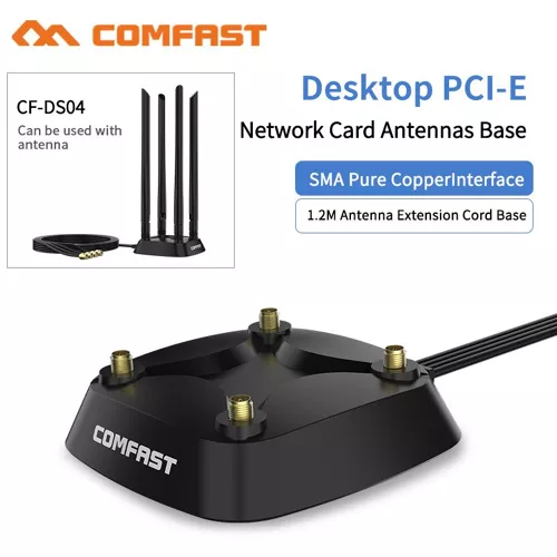 Carte Réseau Pci-e Haute Puissance Pour Ordinateur De Bureau, Base D'antenne, Câble D'extension De 1.2 Mètres, Connecteur Sma, Adaptateur Pci-e