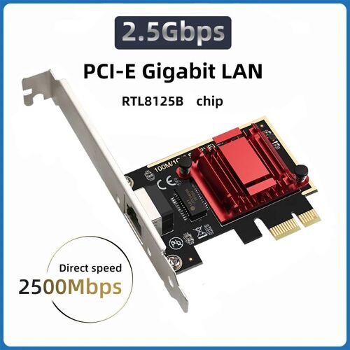 TXA092 2,5 g de pCIe - Carte réseau 2.5G PCI E, puce RTL8125B, Ethernet Gigabit, PCI Express, 10/100/2500Mbps,RJ45 LAN PC