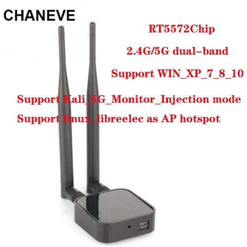 Haute puissance RT572 - Adaptateur Wifi Usb Sans Fil Rt5572, 300mbps, 2.4 Ghz/5, Double Bande, Pour Linux/windows 7/8/10, Avec Fonction Ap
