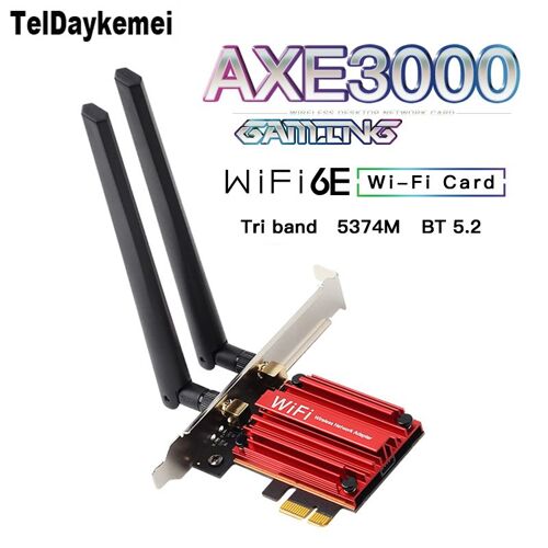 PCE-AX210 WiFi 6E - Wi-fi 6e Intel Ax210 Tir Bande Pcie M.2 Adaptateur 5374mbps Bluetooth 5.2 Sans Fil Wifi 6 Carte Réseau Windows 11 Window10 Pour Pc