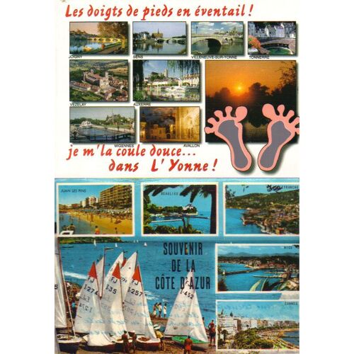 Lot De 2 Cartes Postales, Lettre "J", Juan Les Pins Et Joigny (Entre Autres)°°°