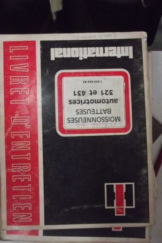 Livret Entretien Moissonneuses Batteuses Automotrices 321 Et 431 1 