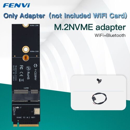 F-C228NV - Adaptateur WiFi 6E AX210 5374 Ghz/5Ghz/6Ghz, 2.4 Mbps, pour Bluetooth 5.2 à clé M NVMe SSD, Port réseau Wlan, carte Intel AX200
