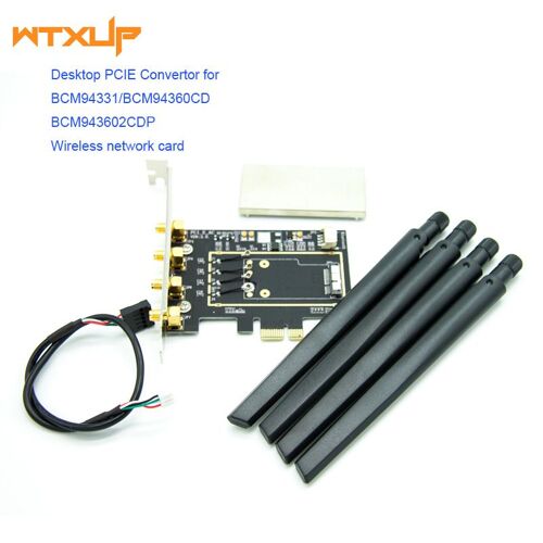 Adaptateur De Carte Wlan À Pcie Pci Express 1x 16x Pour Carte Wifi Apple, Bcm94331