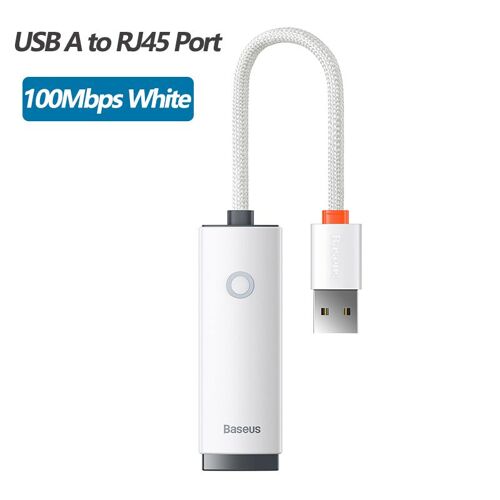USB A 100 Mbps blanc - adaptateur Ethernet USB 3.0/type c vers RJ45, Port LAN, carte réseau pour ordinateur portable, Mi Box