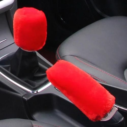 Rouge - Couvercle De Frein À Main De Voiture En Fourrure En Peluche, Couvercle De Pommeau De Levier De Vitesse, Toutes Les Séries, Audi Q3, Q5, Sq5, Q7, A1, A3, S3, A4, A4l, A6l, A7, Dock, S7, A8, S4, Rs4, Hiver