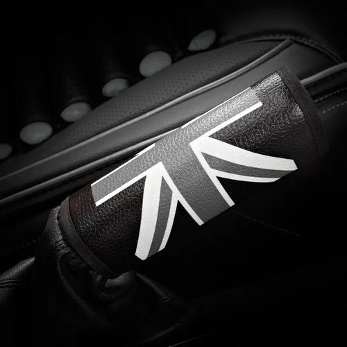 Union Jack Gris - Décoration De Poignée De Frein À Main Intérieur De Voiture, Housse En Cuir, Autocollant De Garniture, Accessoires De Voiture Pour Mini Cooper S Jcw, R55, R56, R60, F55, F56, F60