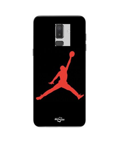 Coque Samsung Galaxy J8 2018 Jordan Logo 23 Nike Basketball Couleur Rouge