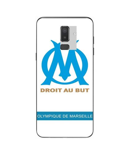 Coque Samsung Galaxy J8 2018 Logo Om Olympique De Marseille Blanc Fond