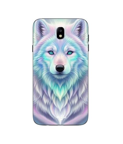 Coque Samsung Galaxy J7 2018 Loup Blanc Reflet Violet