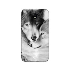 Coque Samsung Galaxy J7 2018 Le Loup Et La Louve Animal Noir Et Blonc