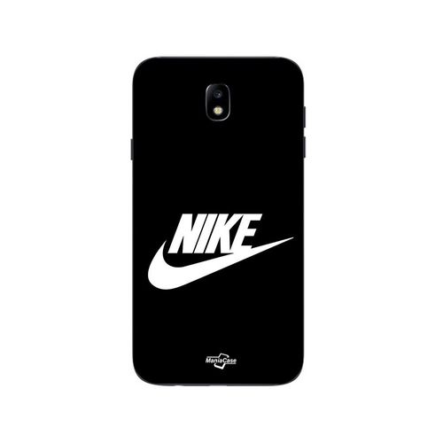 Coque Samsung Galaxy J7 2018 Nike Logo Blanc Front Noir