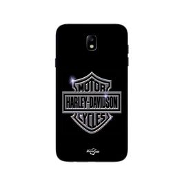 Coque Samsung Galaxy J7 2018 Harley Davidson Logo Motor Sycles Gris Front Noir