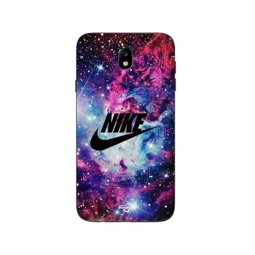 Coque Samsung Galaxy J7 2018 Nike Logo Noir Stylé Rose Vif Violet Bleu