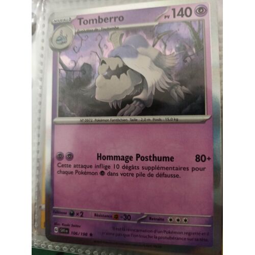 Carte Pokémon Tomberro 106/198 Holo Ev1 Ecarlate & Violet