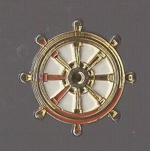 Pin's Barre / Gouvernail De Bateau (Contour Doré, Relief)