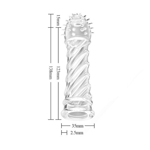 Tongtien - Manchon De Pénis Transparent En Cristal Réutilisable Prolonger Les Préservatifs De Pénis Retarder G-Spot Stimuler Les Produits Érotiques Intimes Pour Les Hommes